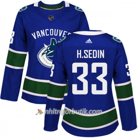 Dame Ishockey Vancouver Canucks Tröja Henrik Sedin 33 Adidas 2017-2018 Blå Authentic